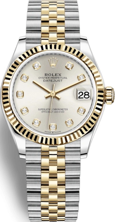 Rolex,Datejust 31 31mm,31mm,Yellow Gold,Oystersteel,Silver,Automatic,Day,55hours,278273,278273-0020
