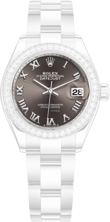 Rolex,Lady-Datejust 28mm,28mm,White Gold,Oystersteel,Grey,Automatic,Day,55hours,279384RBR,279384RBR-0016
