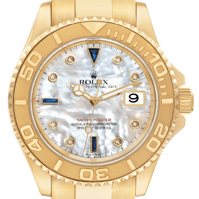 Rolex,Yacht-Master 40mm,40mm,Yellow Gold,White,Automatic,Day,48hours,16628,16628-Serti