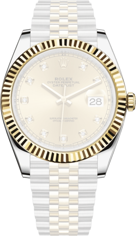 Rolex,Datejust 41 41mm,41mm,Yellow Gold,Stainless Steel,Champagne,Automatic,Day,70hours,126333,126333-0012