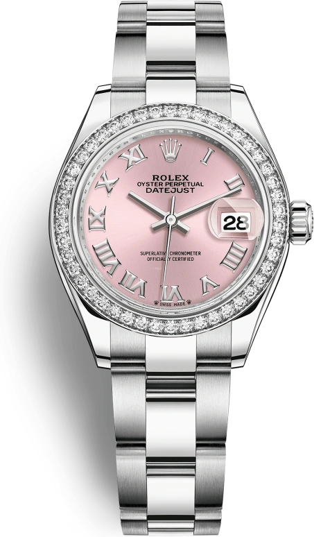 Rolex,Lady-Datejust 28mm,28mm,White Gold,Oystersteel,Pink,Automatic,Day,55hours,279384RBR,279384RBR-0006