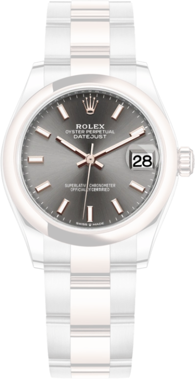 Rolex,Datejust 31 31mm,31mm,Everose Gold,Oystersteel,Grey,Automatic,Day,55hours,278241,278241-0017