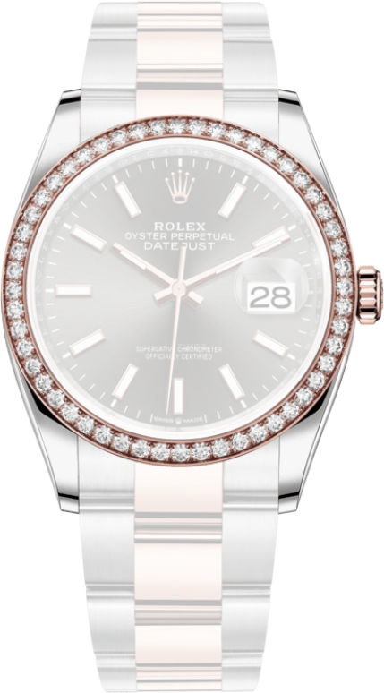 Rolex,Datejust 36 36mm,36mm,Oystersteel,Everose Gold,Grey,Automatic,Day,70hours,126281RBR,126281RBR-0002