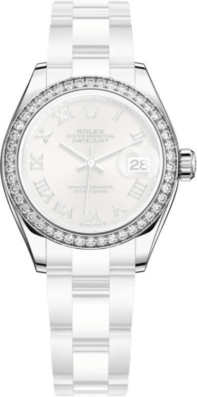 Rolex,Lady-Datejust 28mm,28mm,White Gold,Oystersteel,Silver,Automatic,Day,55hours,279384RBR,279384RBR-0010