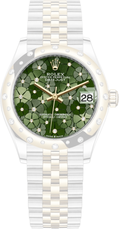 Rolex,Datejust 31 31mm,31mm,Yellow Gold,Stainless Steel,Green,Automatic,Day,55hours,278343RBR,278343RBR-0032