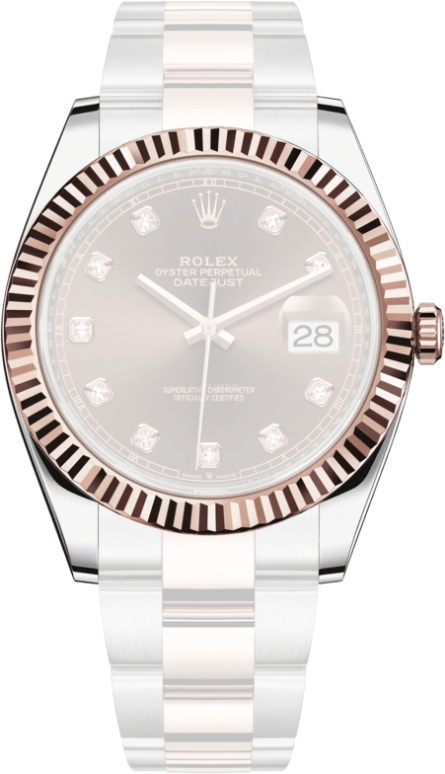 Rolex,Datejust 41 41mm,41mm,Rose Gold,Stainless Steel,Brown,Automatic,Day,70hours,126331,126331-0003