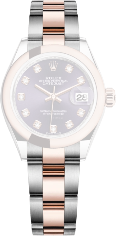 Rolex,Lady-Datejust 28mm,28mm,Everose Gold,Oystersteel,Purple,Automatic,Day,55hours,279161,279161-0016