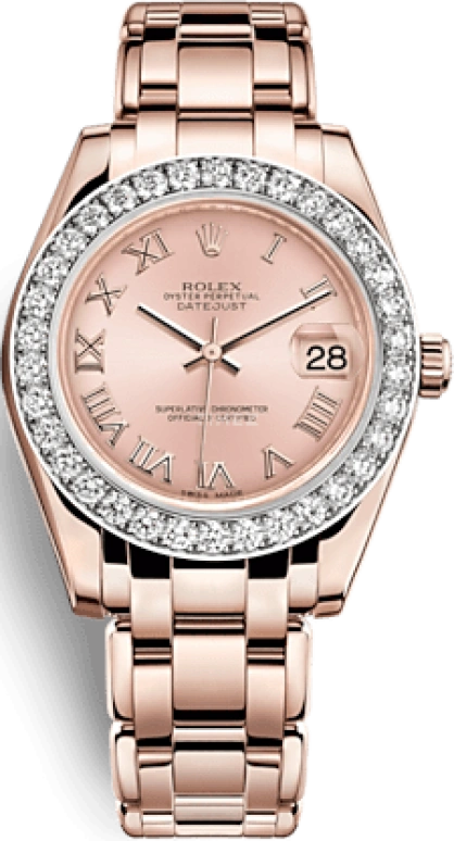 Rolex,Pearlmaster 34mm,34mm,Rose Gold,Pink,Automatic,Day,48hours,81285,81285-0020