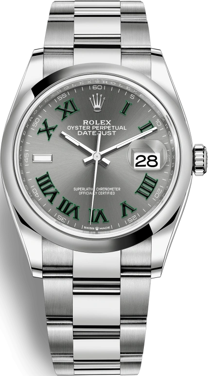 Rolex,Datejust 36 36mm,36mm,Stainless Steel,Grey,Automatic,Day,70hours,126200,126200-0018