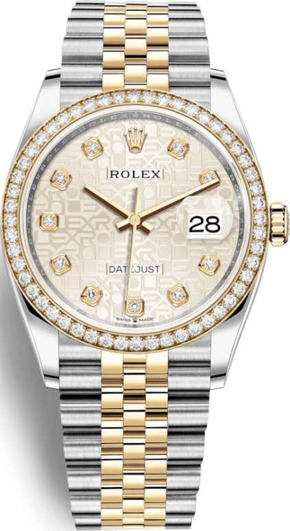 Rolex,Datejust 36 36mm,36mm,Yellow Gold,Stainless Steel,Silver,Automatic,Day,70hours,126283RBR,126283RBR-0013