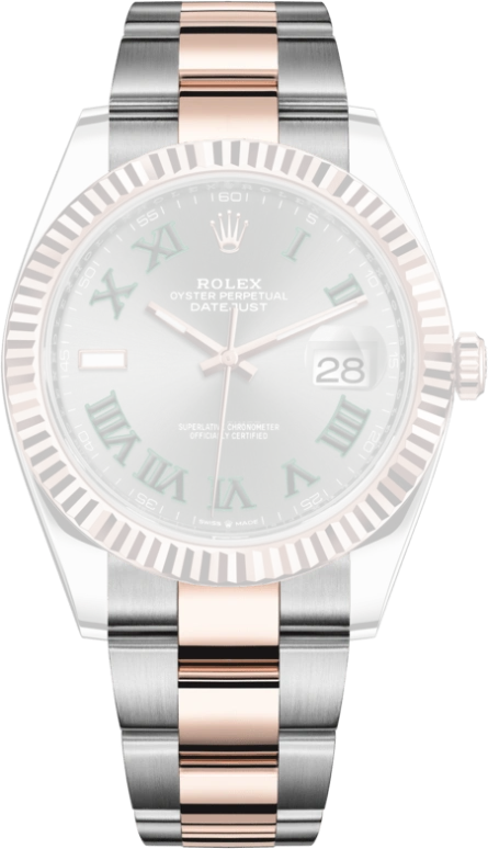 Rolex,Datejust 41 41mm,41mm,Rose Gold,Stainless Steel,Grey,Automatic,Day,70hours,126331,126331-0015