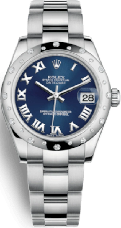 Rolex,Datejust 31 31mm,31mm,White Gold,Stainless Steel,Blue,Automatic,Day,48hours,178344,178344-0053