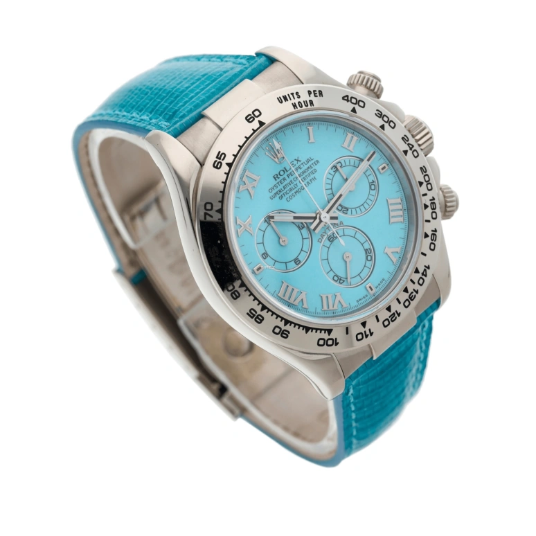 Rolex,Daytona 40mm,40mm,White Gold,Sky Blue,Blue,Automatic,Chronograph,72hours,116519 Turquoise
