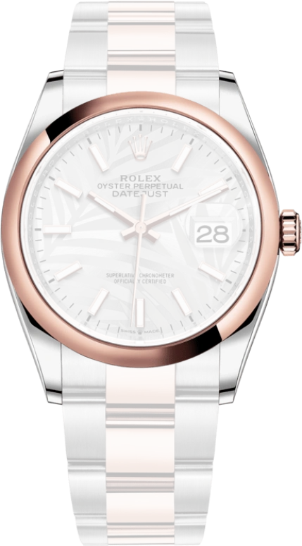 Rolex,Datejust 36 36mm,36mm,Rose Gold,Stainless Steel,Silver,Automatic,Day,70hours,126201,126201-0032