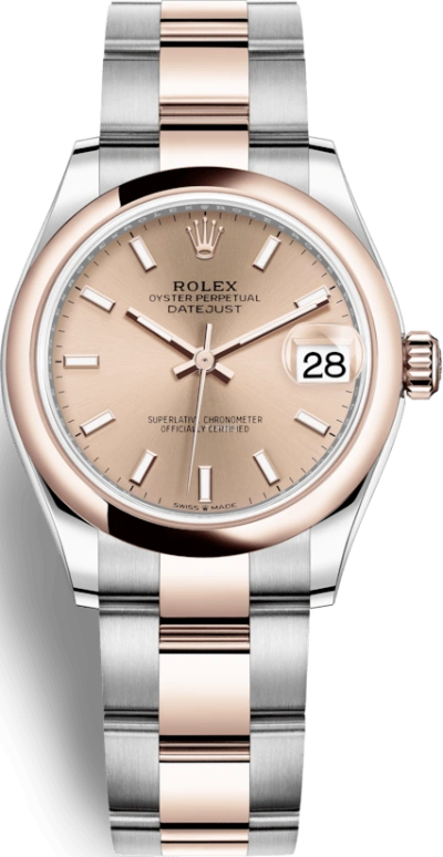 Rolex,Datejust 31 31mm,31mm,Rose Gold,Stainless Steel,Rose,Automatic,Day,55hours,278241,278241-0009
