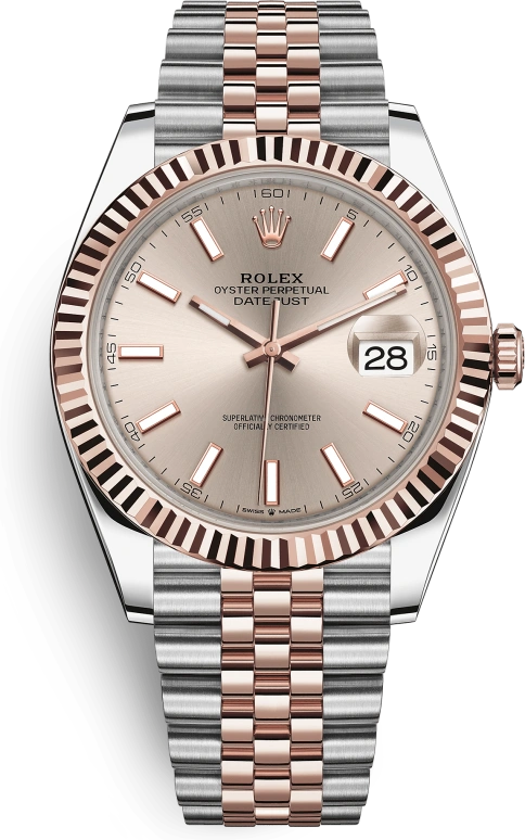 Rolex,Datejust 41 41mm,41mm,Rose Gold,Stainless Steel,Pink,Automatic,Day,70hours,126331,126331-0010