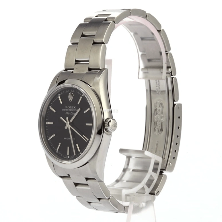 Rolex,Air King 34mm,34mm,Stainless Steel,Black,Automatic,48hours,In-house Caliber,14000M,14000M-Black