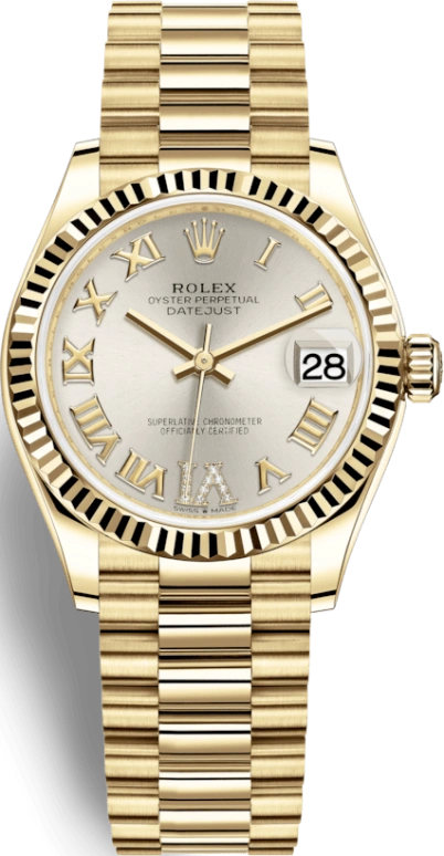Rolex,Datejust 31 31mm,31mm,Yellow Gold,Silver,Automatic,Day,55hours,278278,278278-0028