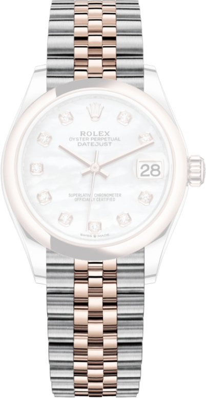 Rolex,Datejust 31 31mm,31mm,Rose Gold,Stainless Steel,White,Automatic,Day,55hours,278241,278241-0026
