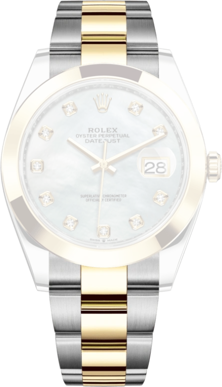 Rolex,Datejust 41 41mm,41mm,Yellow Gold,Stainless Steel,White,Automatic,Day,70hours,126303,126303-0017