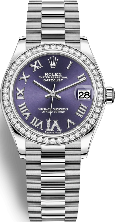 Rolex,Datejust 31 31mm,31mm,White Gold,Purple,Automatic,Day,55hours,278289RBR,278289RBR-0019