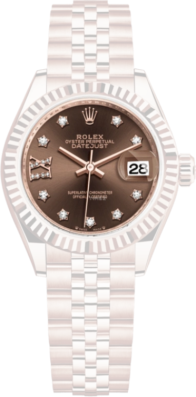 Rolex,Lady-Datejust 28mm,28mm,Rose Gold,Brown,Automatic,Day,55hours,279175,279175-0004