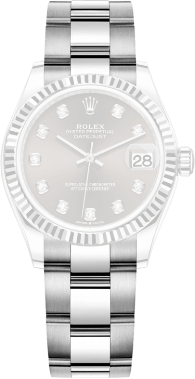 Rolex,Datejust 31 31mm,31mm,White Gold,Stainless Steel,Grey,Automatic,Day,55hours,278274,278274-0007