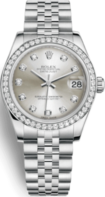 Rolex,Datejust 31 31mm,31mm,White Gold,Stainless Steel,Silver,Automatic,Day,48hours,178384,178384-0003