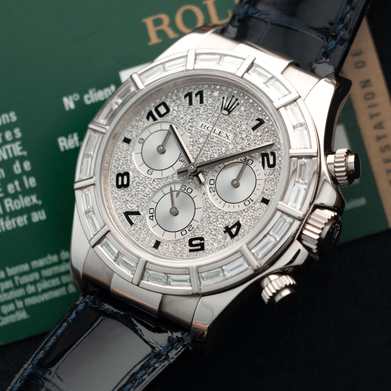 Rolex,Daytona 40mm,40mm,White Gold,Silver,Automatic,Chronograph,72hours,116589BR Diamond