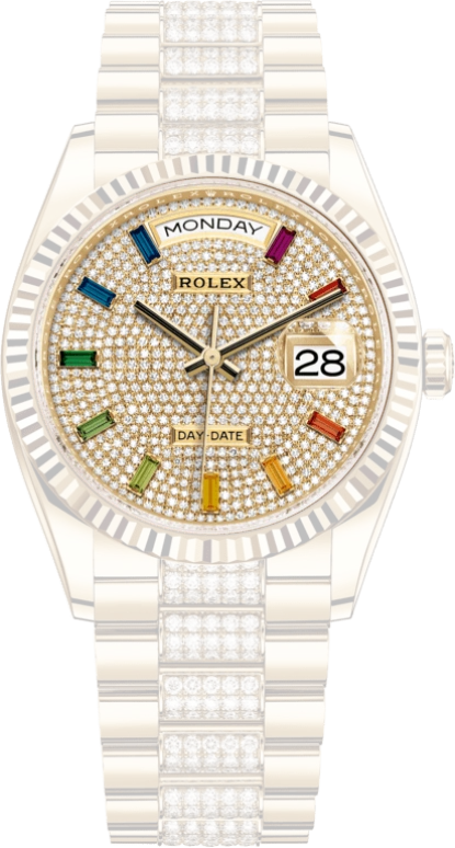 Rolex,Day-Date 36 36mm,36mm,Yellow Gold,Silver,Gold,Automatic,Date,Day,128238,128238-0052