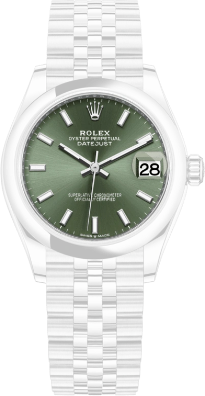 Rolex,Datejust 31 31mm,31mm,Stainless Steel,Green,Automatic,Day,55hours,278240,278240-0012