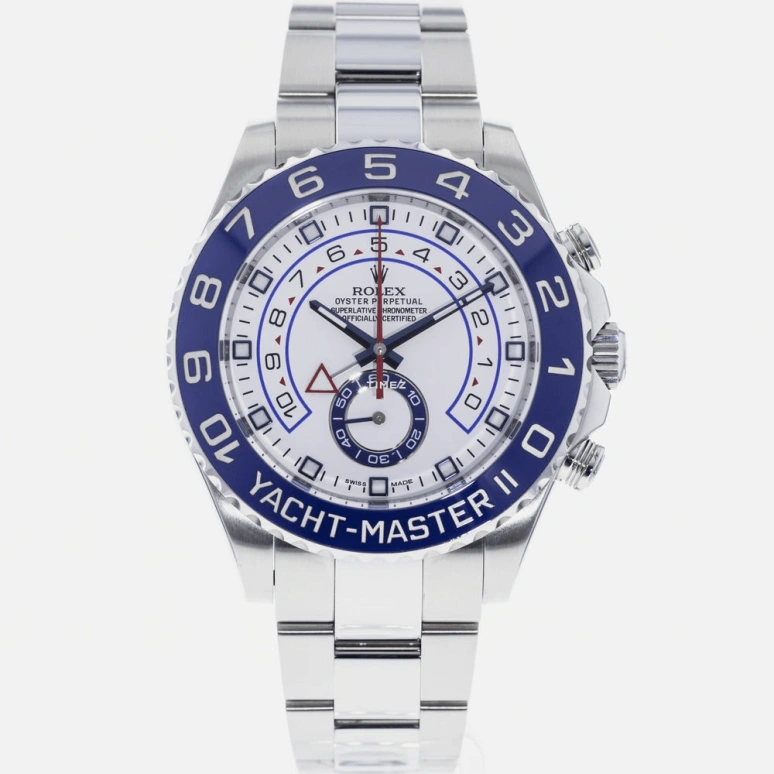 Rolex,Yacht-Master 44mm,44mm,Stainless Steel,White,Automatic,Countdown,Chronograph,Day,116680,116680-0001