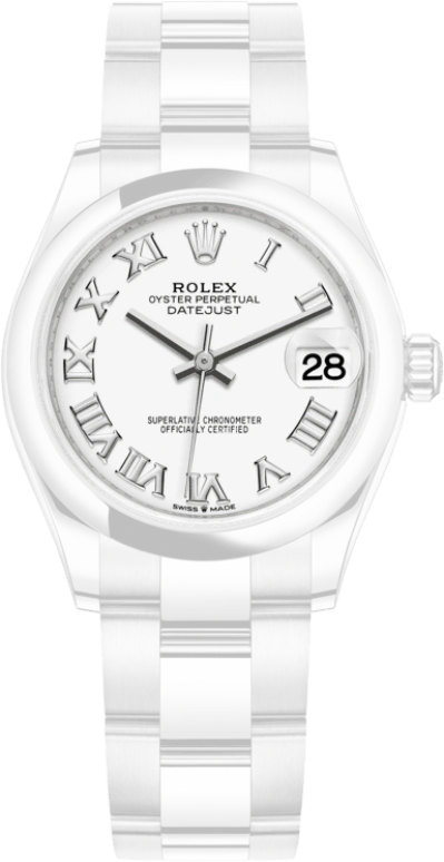 Rolex,Datejust 31 31mm,31mm,Stainless Steel,White,Automatic,Day,55hours,278240,278240-0003