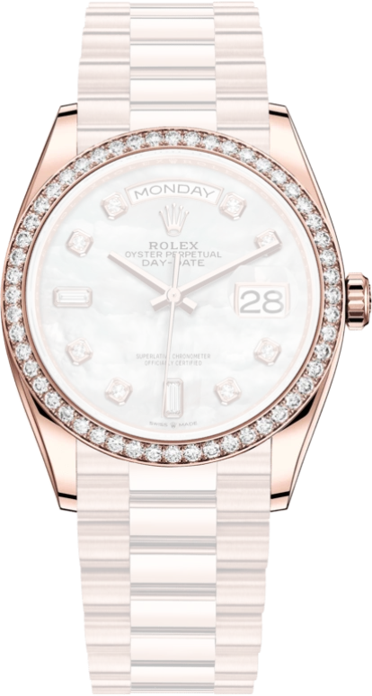 Rolex,Day-Date 36 36mm,36mm,Rose Gold,White,Automatic,Date,Day,128345RBR,128345RBR-0028
