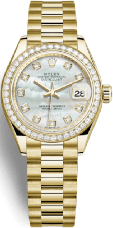 Rolex,Lady-Datejust 28mm,28mm,Yellow Gold,White,Automatic,Day,55hours,279138RBR,279138RBR-0015