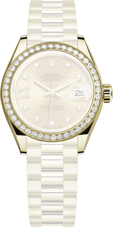 Rolex,Lady-Datejust 28mm,28mm,Yellow Gold,Champagne,Automatic,Day,55hours,279138RBR,279138RBR-0006