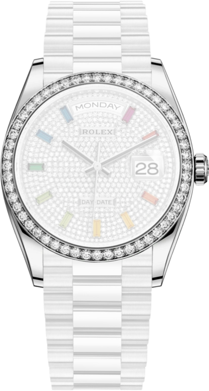 Rolex,Day-Date 36 36mm,36mm,White Gold,Automatic,Date,Day,128349RBR,128349RBR-0006