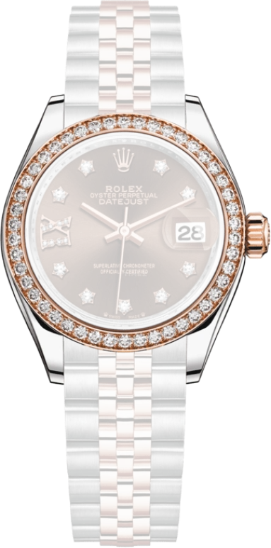 Rolex,Lady-Datejust 28mm,28mm,Rose Gold,Stainless Steel,Brown,Automatic,Day,55hours,279381RBR,279381RBR-0003