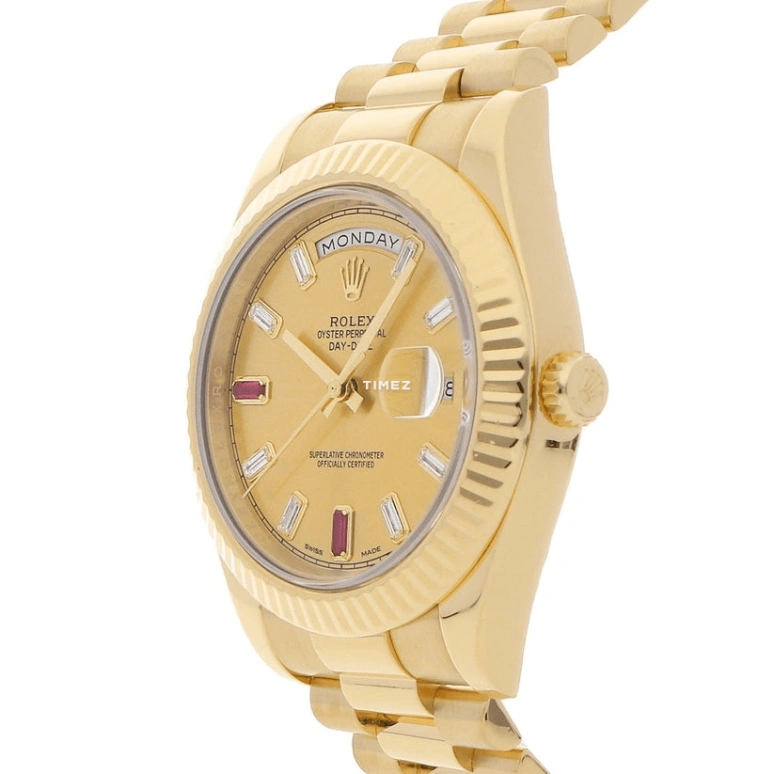 Rolex,Day-Date II 41mm,41mm,Yellow Gold,Gold,Automatic,48hours,In-house Caliber,218238 Ruby
