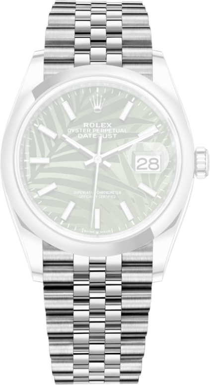 Rolex,Datejust 36 36mm,36mm,Stainless Steel,Green,Automatic,Day,70hours,126200,126200-0019