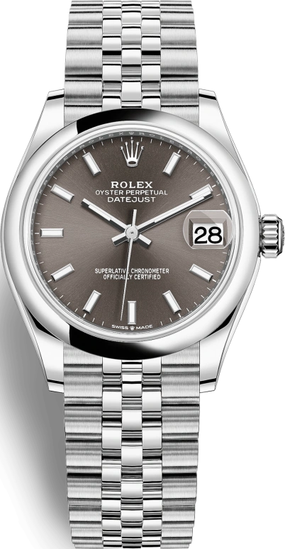 Rolex,Datejust 31 31mm,31mm,Stainless Steel,Grey,Automatic,Day,55hours,278240,278240-0010