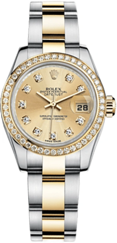 Rolex,Lady-Datejust 26mm,26mm,Yellow Gold,Oystersteel,Champagne,Automatic,Day,48hours,179383,179383-0001