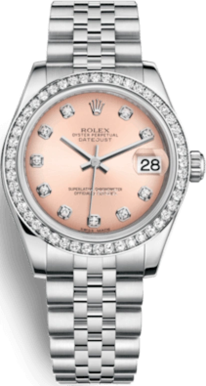 Rolex,Datejust 31 31mm,31mm,White Gold,Stainless Steel,Pink,Automatic,Day,48hours,178384,178384-0045