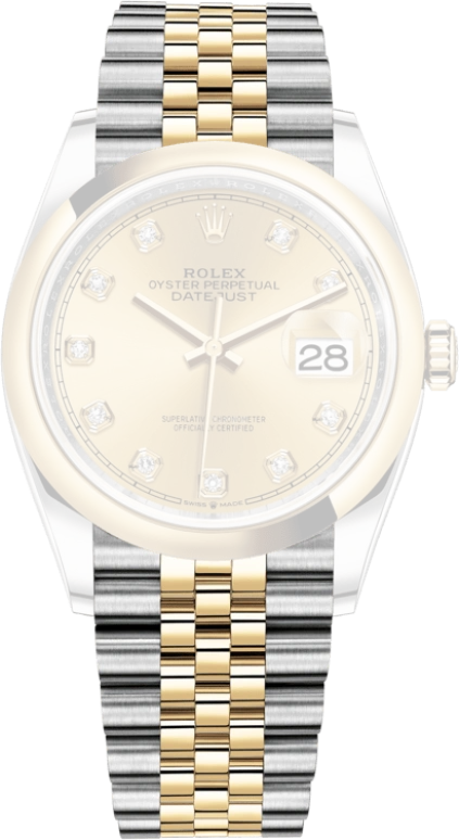 Rolex,Datejust 36 36mm,36mm,Yellow Gold,Stainless Steel,Champagne,Automatic,Day,70hours,126203,126203-0017