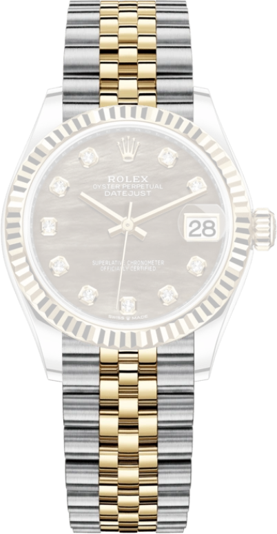 Rolex,Datejust 31 31mm,31mm,Yellow Gold,Stainless Steel,Black,Automatic,Day,55hours,278273,278273-0024
