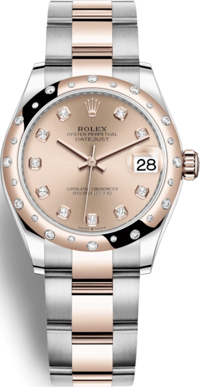 Rolex,Datejust 31 31mm,31mm,Rose Gold,Stainless Steel,Rose,Automatic,Day,55hours,278341RBR,278341RBR-0023