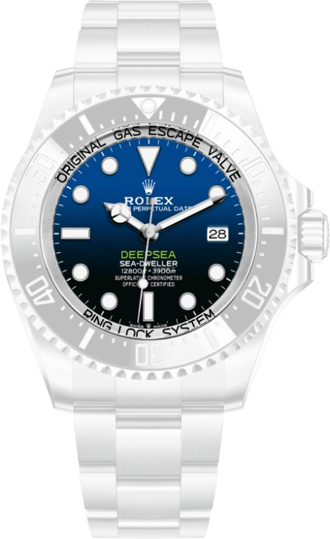 Rolex,Deepsea 44mm,44mm,Oystersteel,Blue,Black,Gradient,Automatic,Day,70hours,136660,136660-0003