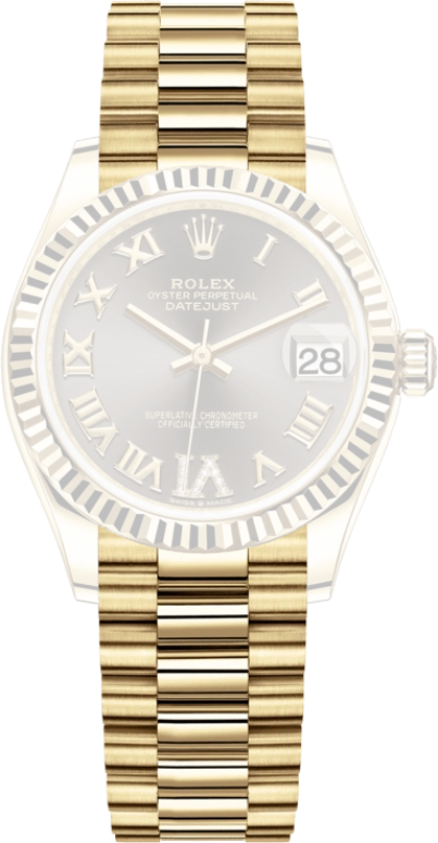 Rolex,Datejust 31 31mm,31mm,Yellow Gold,Grey,Automatic,Day,55hours,278278,278278-0032