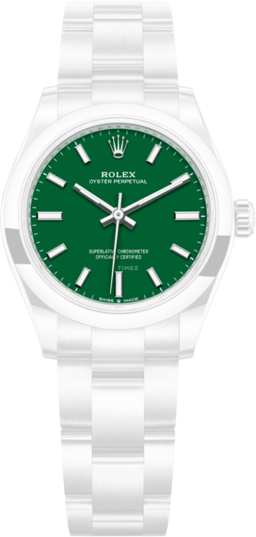 Rolex,Oyster Perpetual 31mm,31mm,Stainless Steel,Green,Automatic,55hours,In-house Caliber,277200,277200-0006