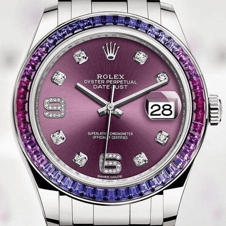Rolex,Pearlmaster 39mm,39mm,White Gold,Purple,Automatic,Day,70hours,Drake,86349SAFUBL,86349SAFUBL-0002